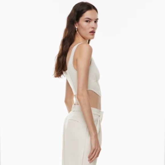 Aritzia Babaton | Sculpt Knit Matte Pearl Bustier Tank | Size XS - Picture 6 of 13